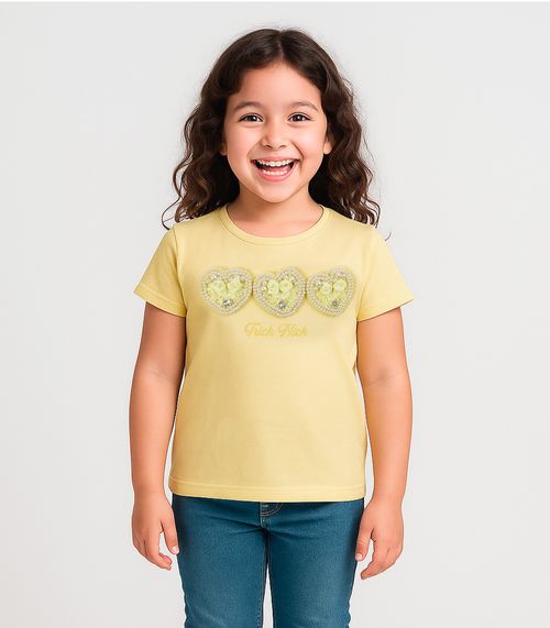 Blusa Infantil Manga Curta Trick Nick Amarelo