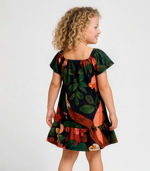 Vestido Infantil Oncinha Infinita Cor Laranja