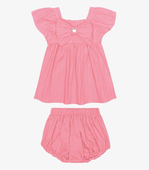 Conjunto Infantil Bata Com Calcinha Trick Nick Rosa