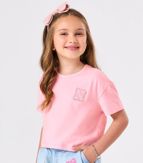 Conjunto Blusa Com Shorts Menina Trick Nick Rosa