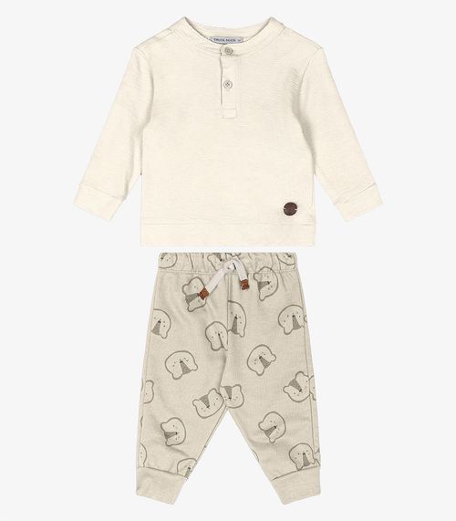 Conjunto Infantil Blusão Com Calça Trick Nick Bege