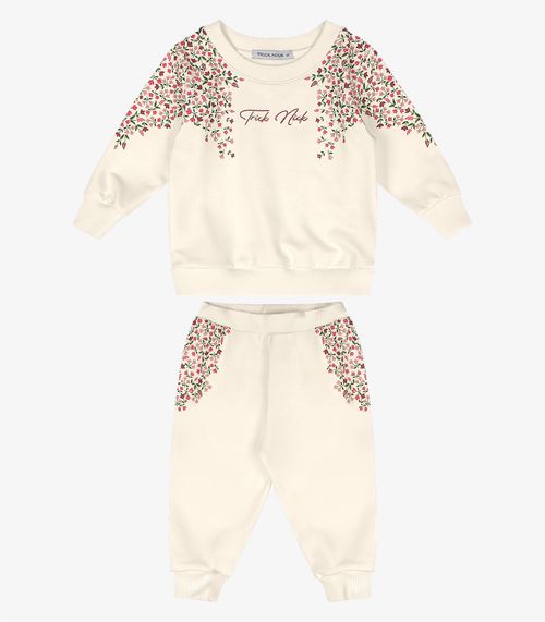 Conjunto Blusão Com Calça Moletinho Trick Nick Bege