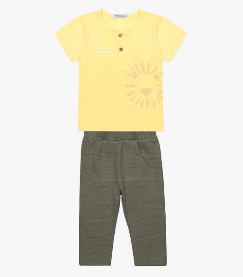 Conjunto Infantil Camiseta Com Calca Trick Nick Amarelo