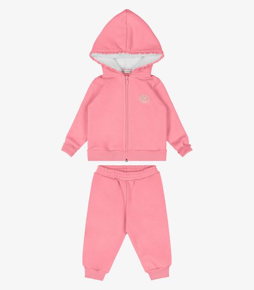Conjunto Jaqueta Com Capuz e Calça Trick Nick Rosa