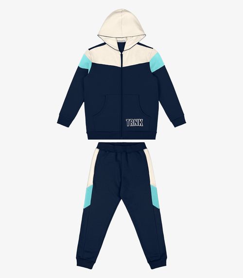 Conjunto Jaqueta Com Capuz e Calça Trick Nick Azul