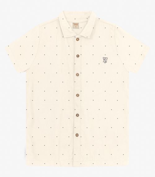 Camisa Infantil Masculina Viscose Dobby Trick Nick Bege