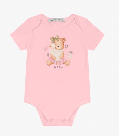 Body feminino em Cotton Leve Trick Nick Rosa