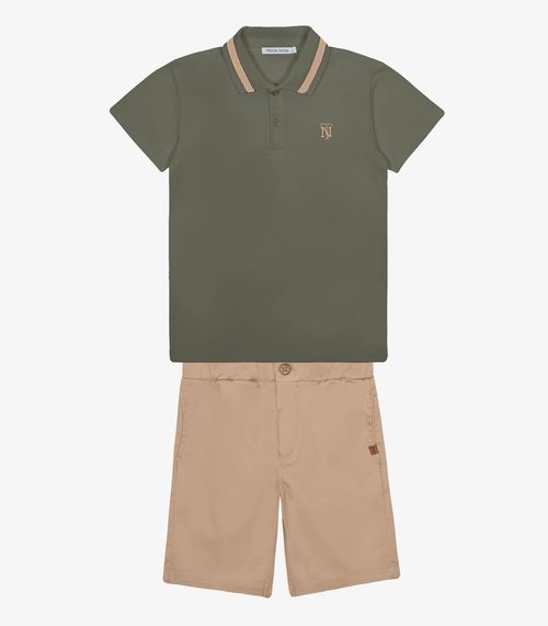 Conjunto Polo Com Bermuda Masculina Trick Nick Verde
