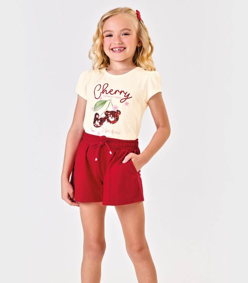 Conjunto Infantil Blusa Com Shorts Trick Nick Bege