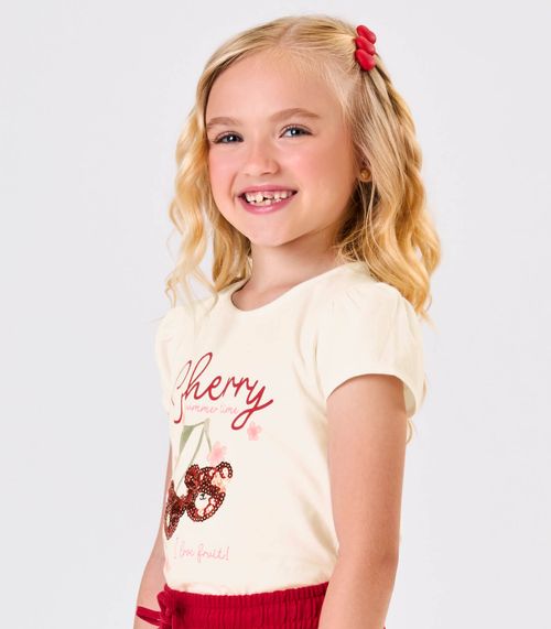 Conjunto Infantil Blusa Com Shorts Trick Nick Bege
