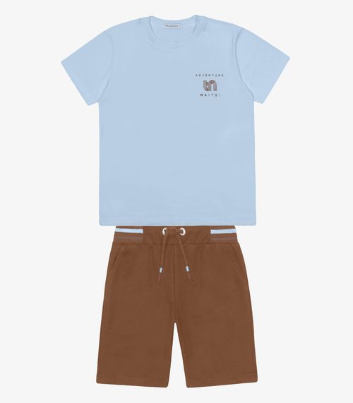 Conjunto Infantil Camiseta Com Bermuda Trick Nick Azul