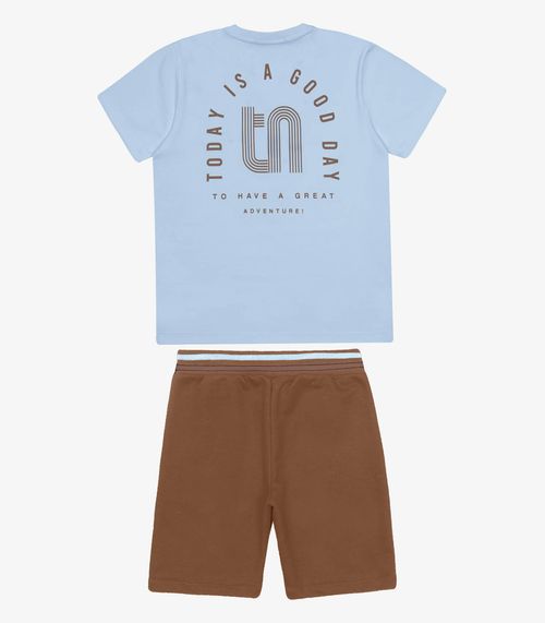 Conjunto Infantil Camiseta Com Bermuda Trick Nick Azul