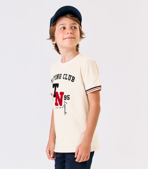 Conjunto Infantil Camiseta Com Bermuda Trick Nick Bege