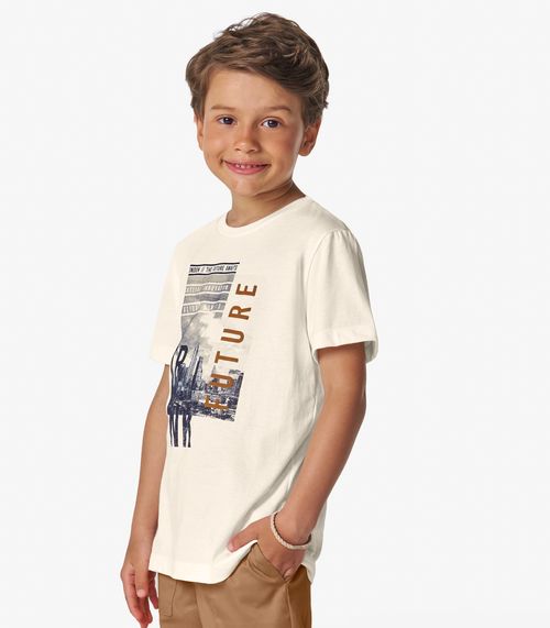 Conjunto Camiseta e Bermuda Trick Nick Bege