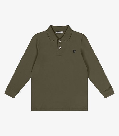 Polo Infantil Masculino Manga Longa Trick Nick Verde