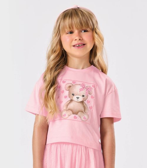 Conjunto Menina Blusa Com Shorts Saia Trick Nick Rosa