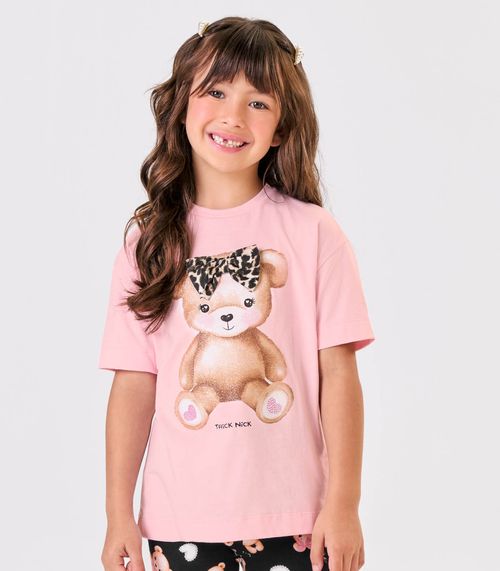 Blusa Infantil Meia Malha Trick Nick Rosa