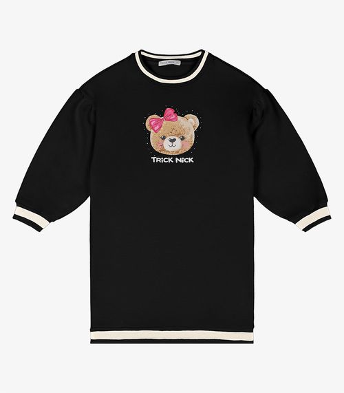 Vestido Moletom Trick Nick Preto
