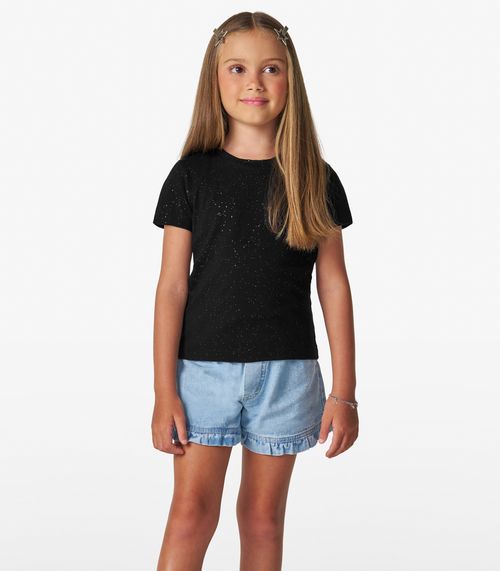 Blusa Infantil Cotton Glitter Trick Nick Preto