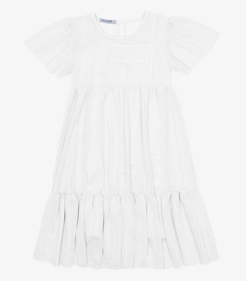Vestido Midi Com Sobreposicao Trick Nick Branco