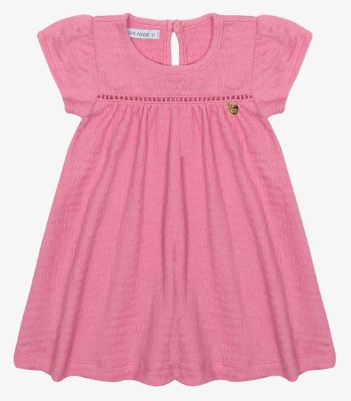 Vestido Infantil Menina Anarruga Trick Nick Rosa