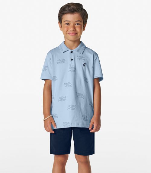 Conjunto Polo com Bermuda Trick Nick Azul