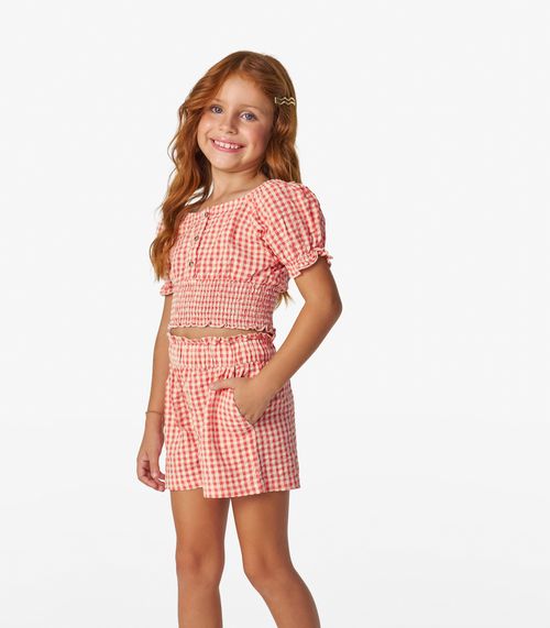 Conjunto Feminino Blusa com Shorts Trick Nick Laranja