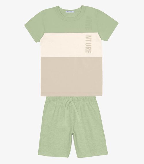 Conjunto Menino Camiseta Com Bermuda Trick Nick Verde