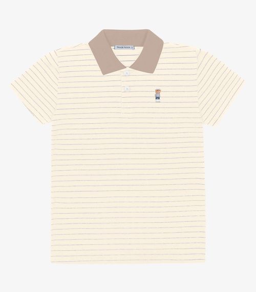 Polo Menino Cotton Trick Nick Bege