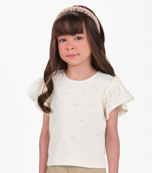 Conjunto Infantil Blusa com Shorts Trick Nick Bege