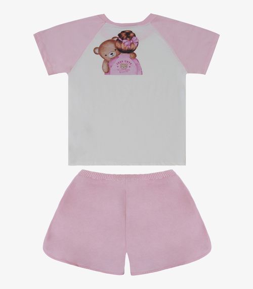 Conjunto Feminino Infantil Blusa Shorts Trick Nick Rosa
