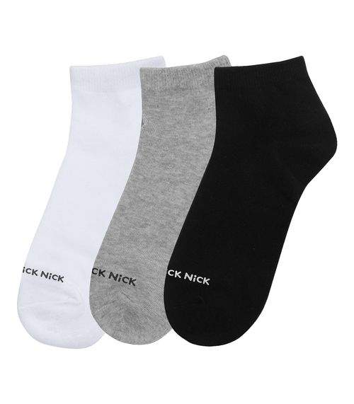 Kit 3 Pares De Meia Cano Curto Lisas Trick Nick Unica