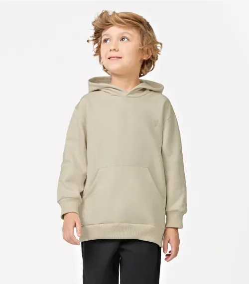 Blusão Infantil Com Capuz Trick Nick Bege