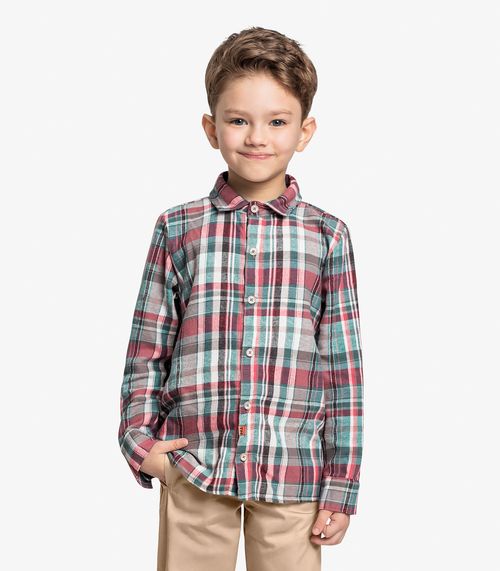 Camisa Infantil Manga Longa Xadrez Trick Nick Preto