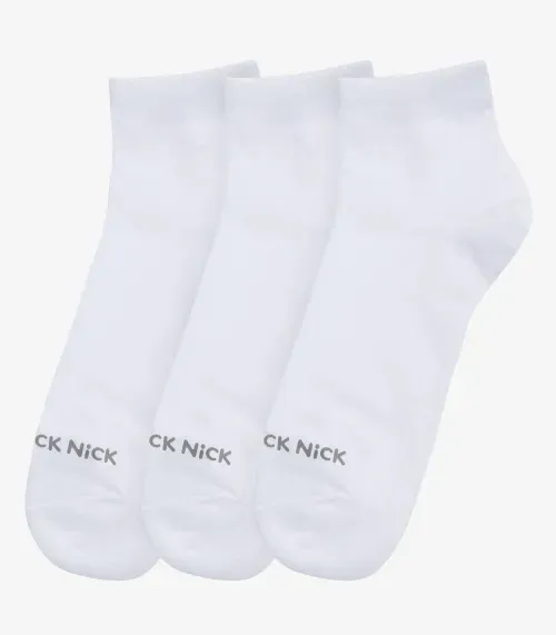 Kit 3 Pares De Meia Cano Curto Lisas Trick Nick Branco