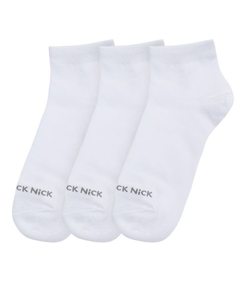 Kit 3 Pares De Meia Cano Curto Lisas Trick Nick Branco