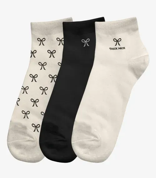 Kit 3 Pares De Meia Cano Curto Infantil Trick Nick Preto