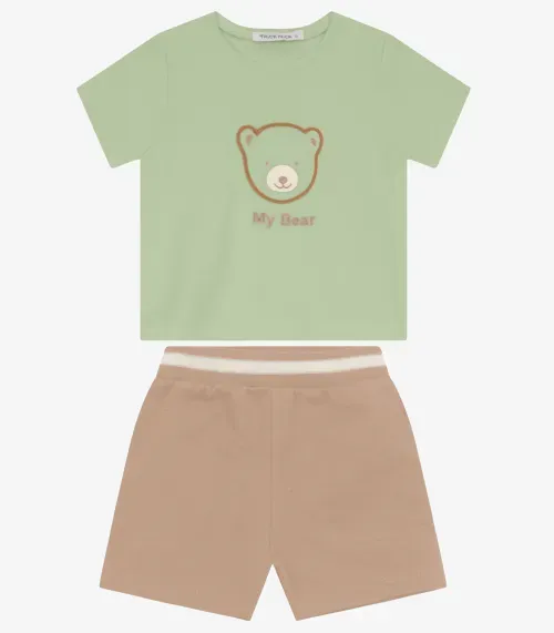 Conjunto Camiseta com Bermuda Masculino Trick Nick Verde