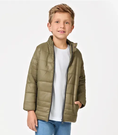 Jaqueta Puffer Infantil em Microfibra Trick Nick Verde