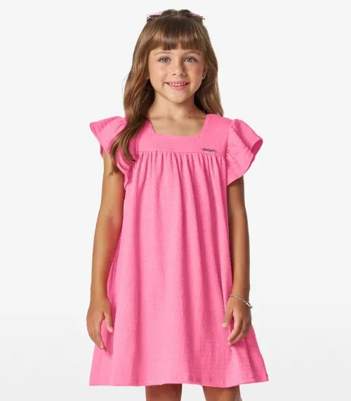 Vestido Infantil em Anarruga Trick Nick Rosa