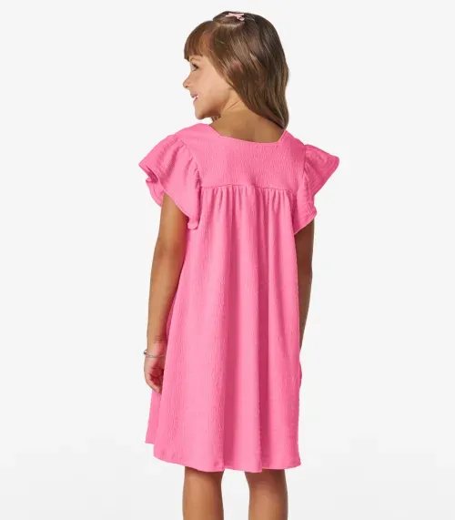 Vestido Infantil em Anarruga Trick Nick Rosa