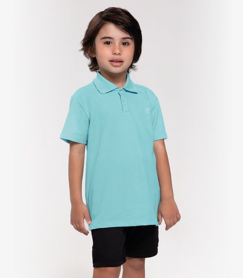 Camisa Masculina Polo Infantil Trick Nick Azul