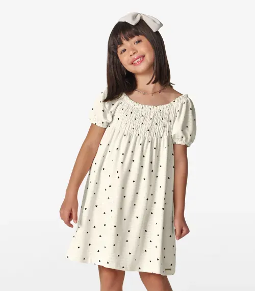 Vestido em Molecotton De Vicose Lurex Trick Nick Off White