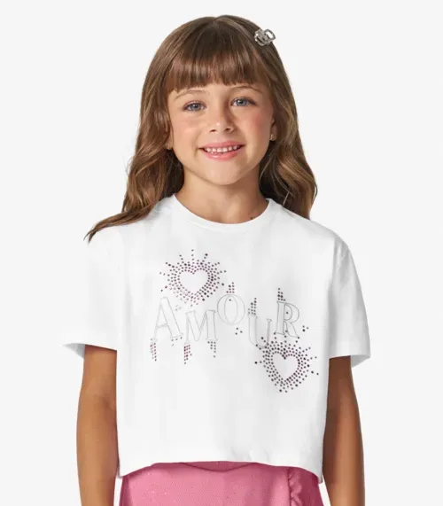 Conjunto Feminino Blusa com Shorts Saia Trick Nick Branco