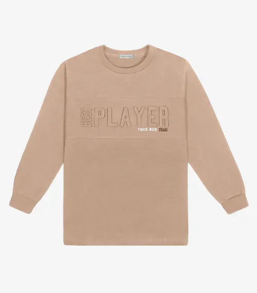 Camiseta Infantil Manga Longa Trick Nick Marrom