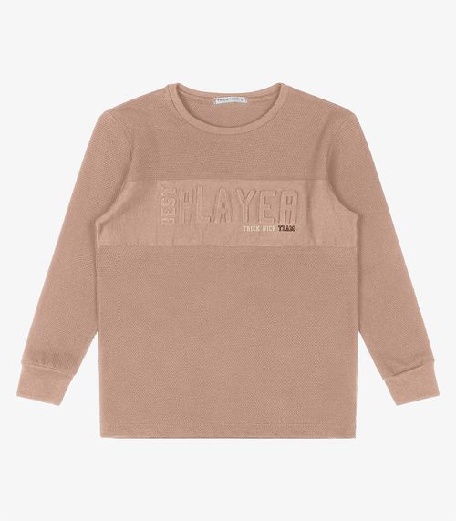 Camiseta Infantil Manga Longa Trick Nick Marrom