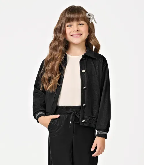 Jaqueta Infantil Suede Sarjado Trick Nick Preto