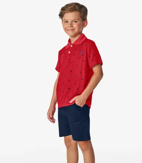 Conjunto Polo com Bermuda Trick Nick Vermelho