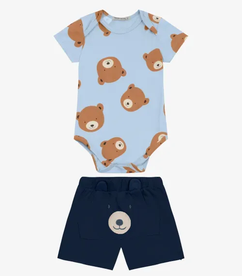 Conjunto Body com Bermuda Masculino Trick Nick Azul