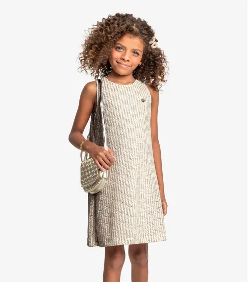 Vestido Infantil Em Tricot Trick Nick Bege